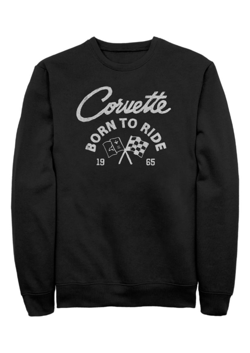 Born To Ride Graphic Crew Fleece Sweatshirt