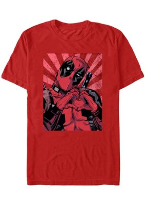 Marvel Men's Close Heart Pool Graphic T-Shirt, Red, Medium