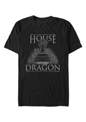 House of the Dragon Men's Iron Throne Graphic T-Shirt, Black, Large