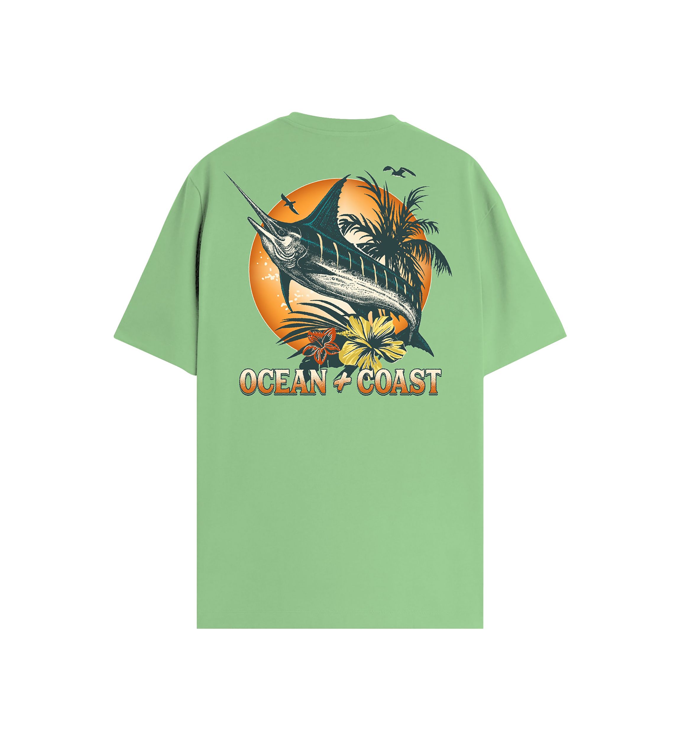 Short Sleeve Tropical Merlin Graphic T-Shirt 