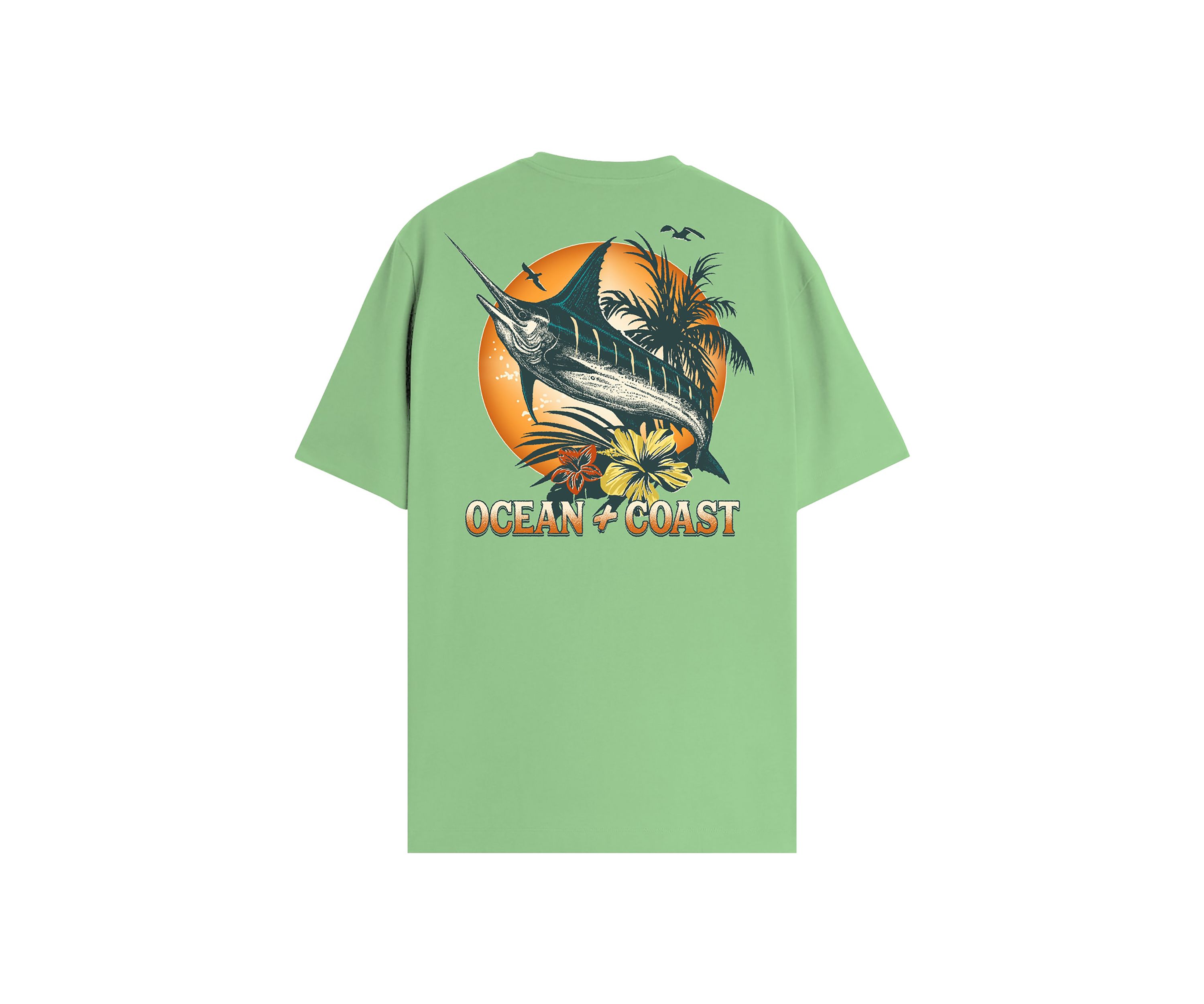 Short Sleeve Tropical Merlin Graphic T-Shirt 