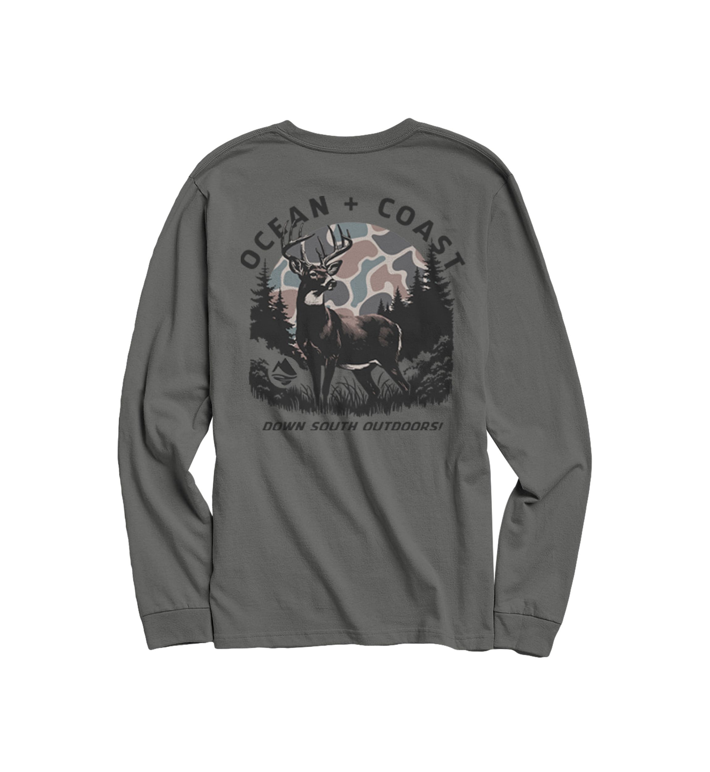 Camo Deer Long Sleeve Graphic T-Shirt