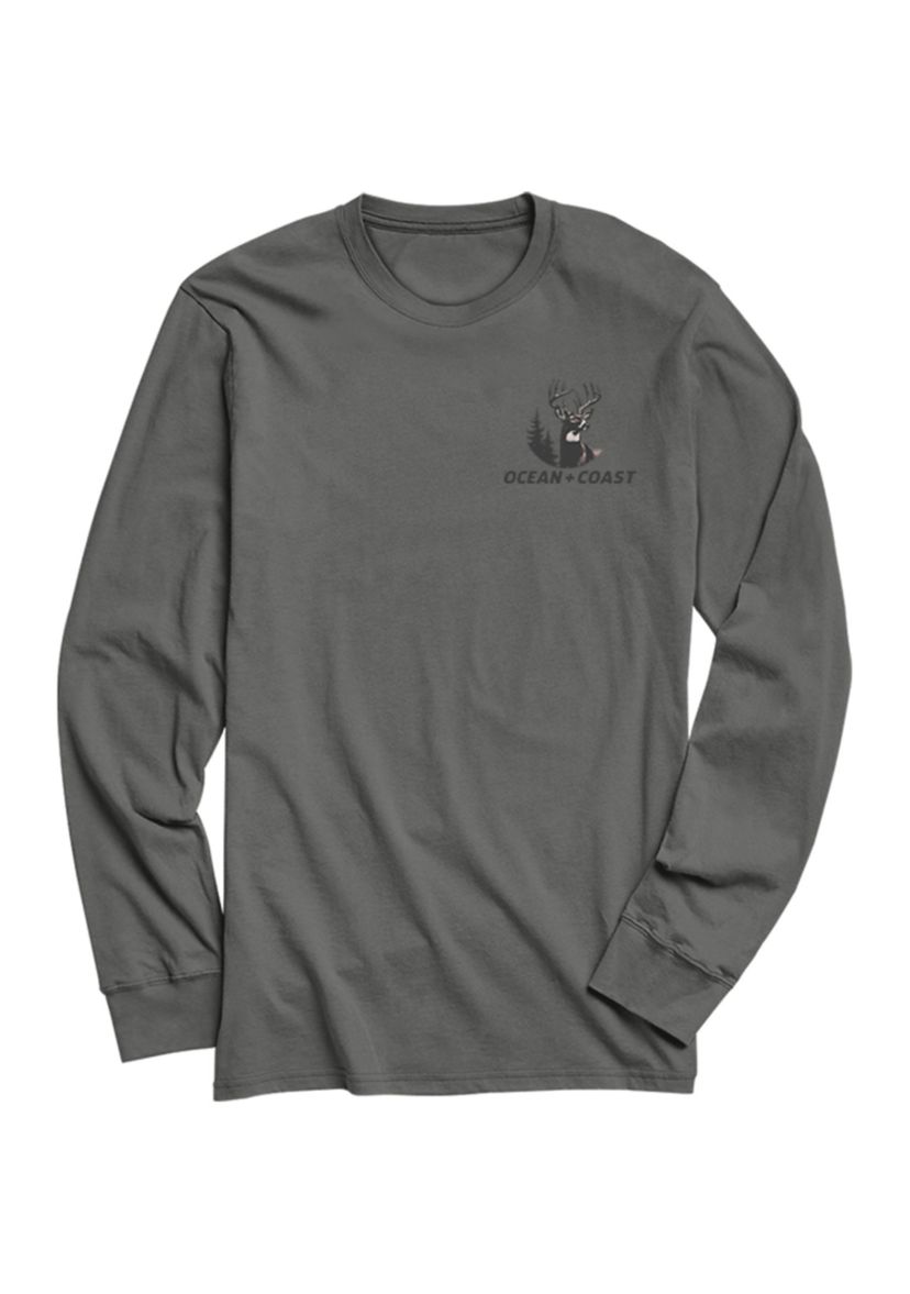 Camo Deer Long Sleeve Graphic T-Shirt