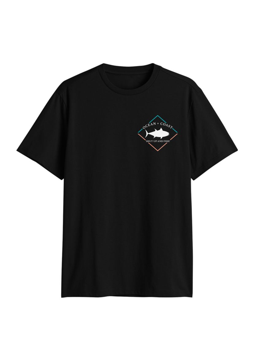 Short Sleeve Shut Up and Fish Graphic T-Shirt 