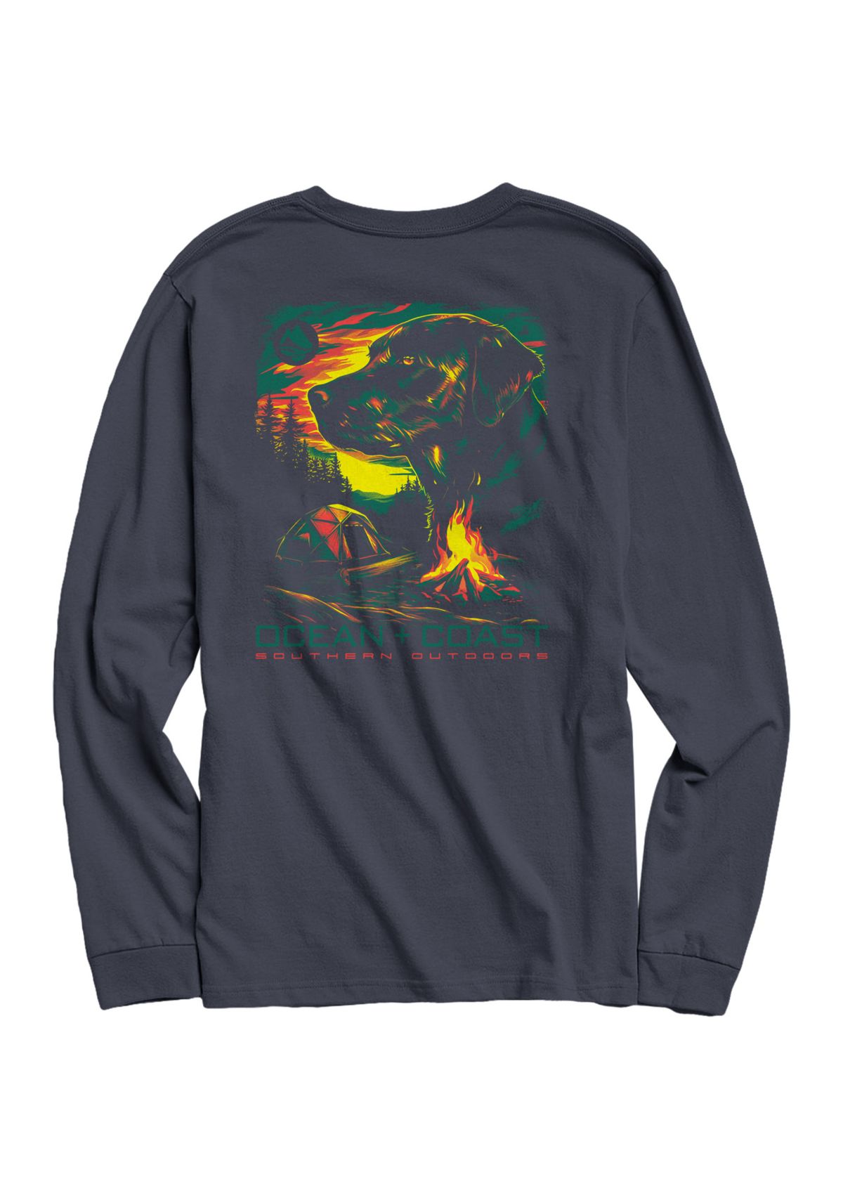 Camping Dog Long Sleeve Graphic T-Shirt