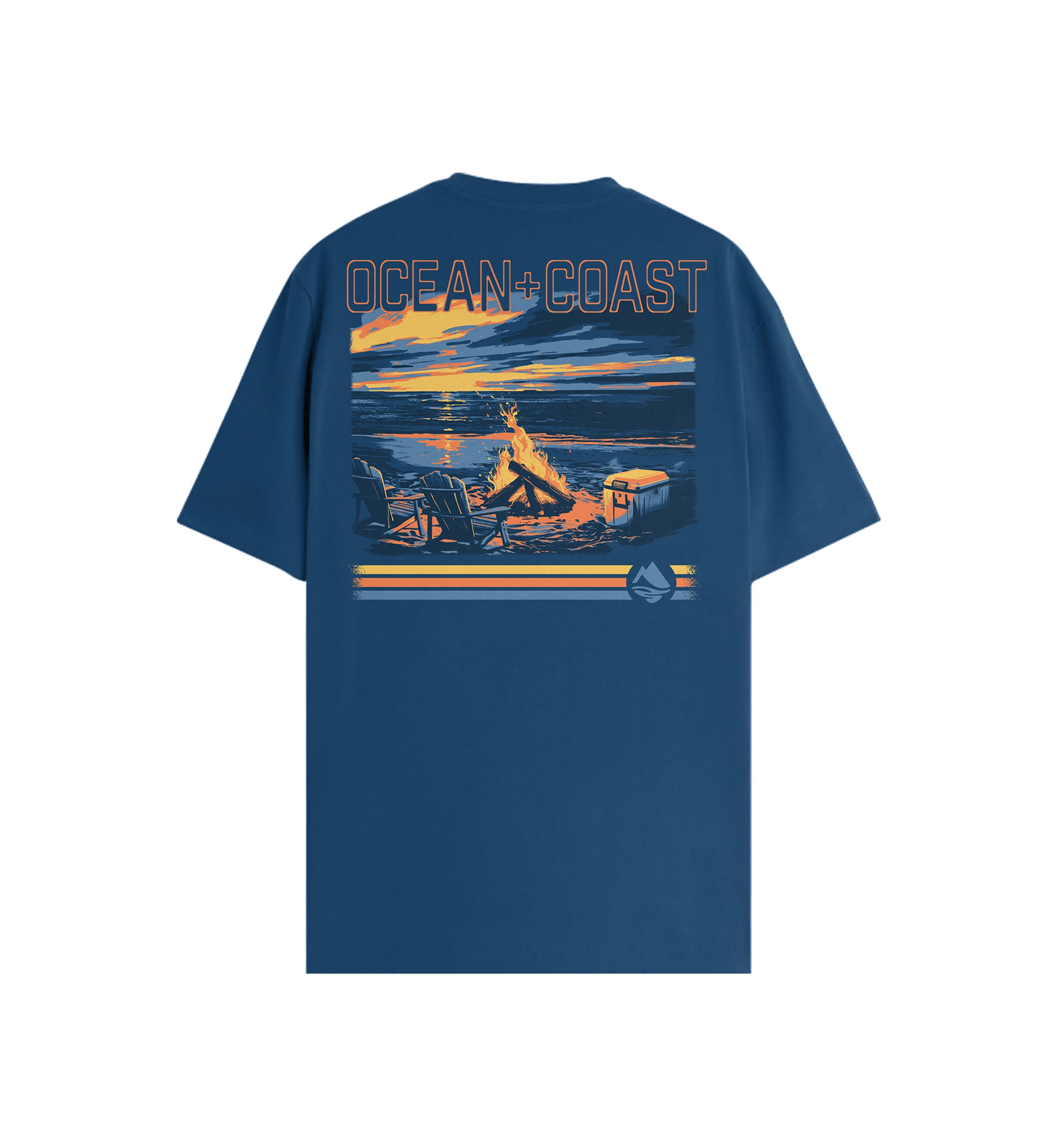 Short Sleeve Beach Campfire Graphic T-Shirt