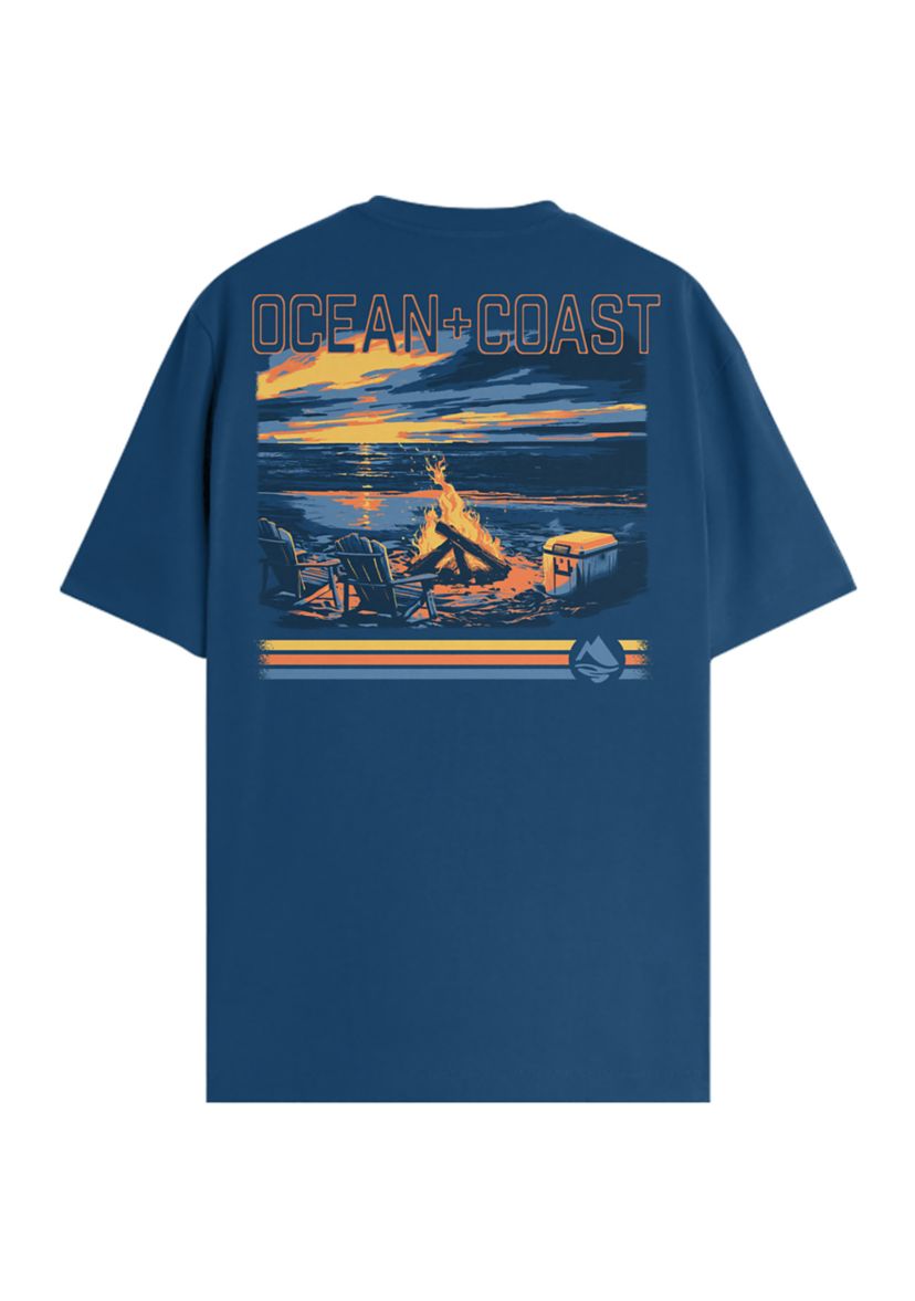 Short Sleeve Beach Campfire Graphic T-Shirt