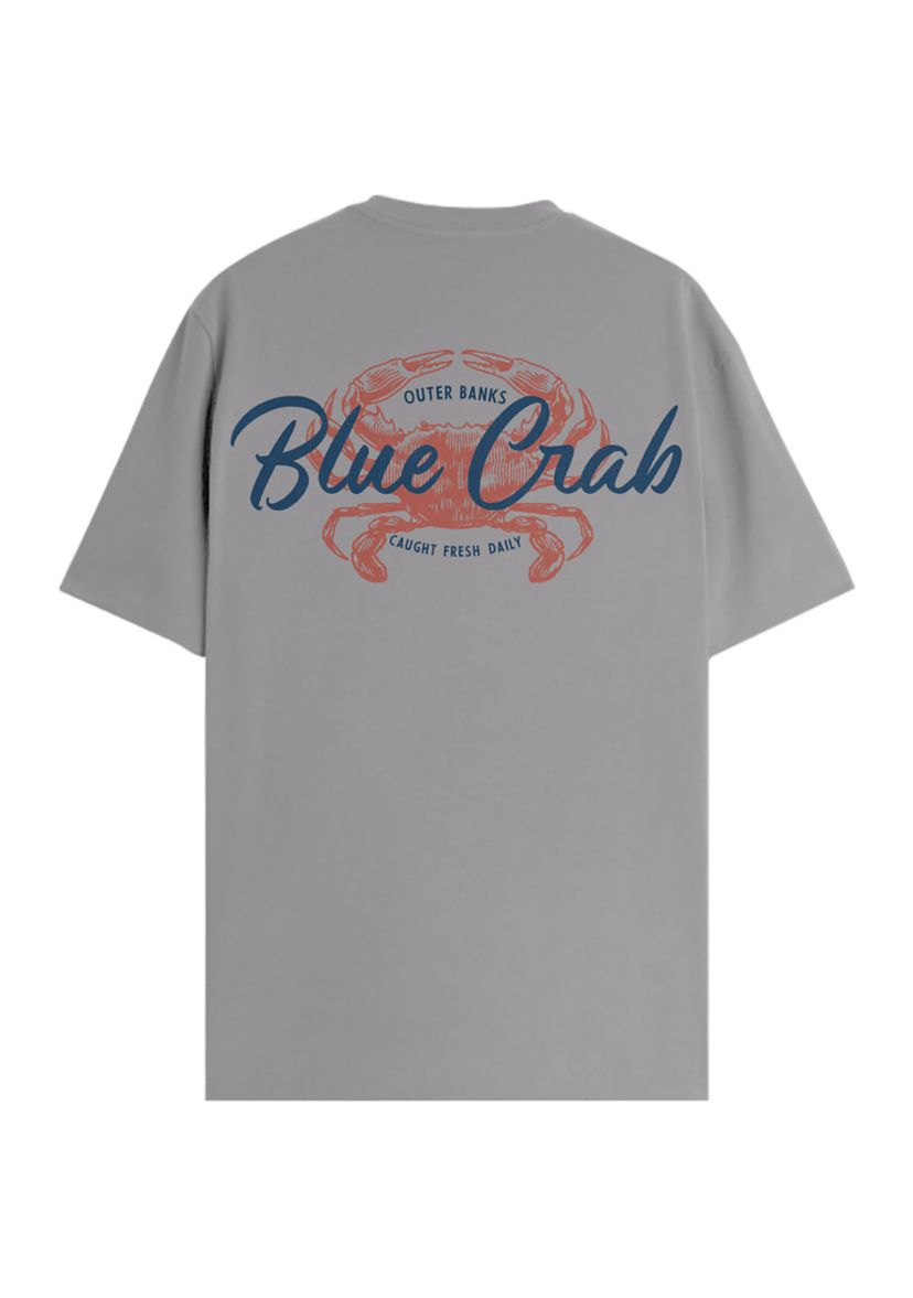 Short Sleeve Blue Crab Graphic T-Shirt