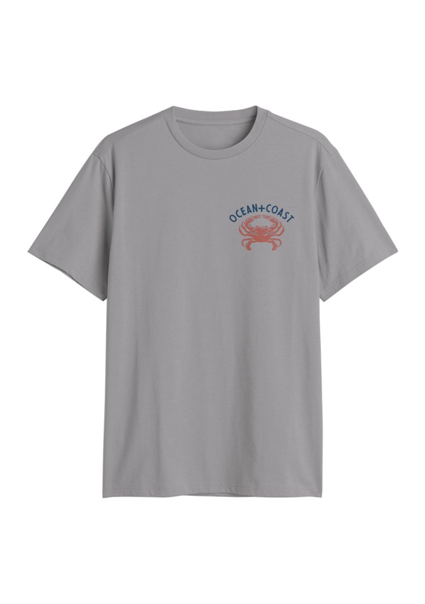 Short Sleeve Blue Crab Graphic T-Shirt