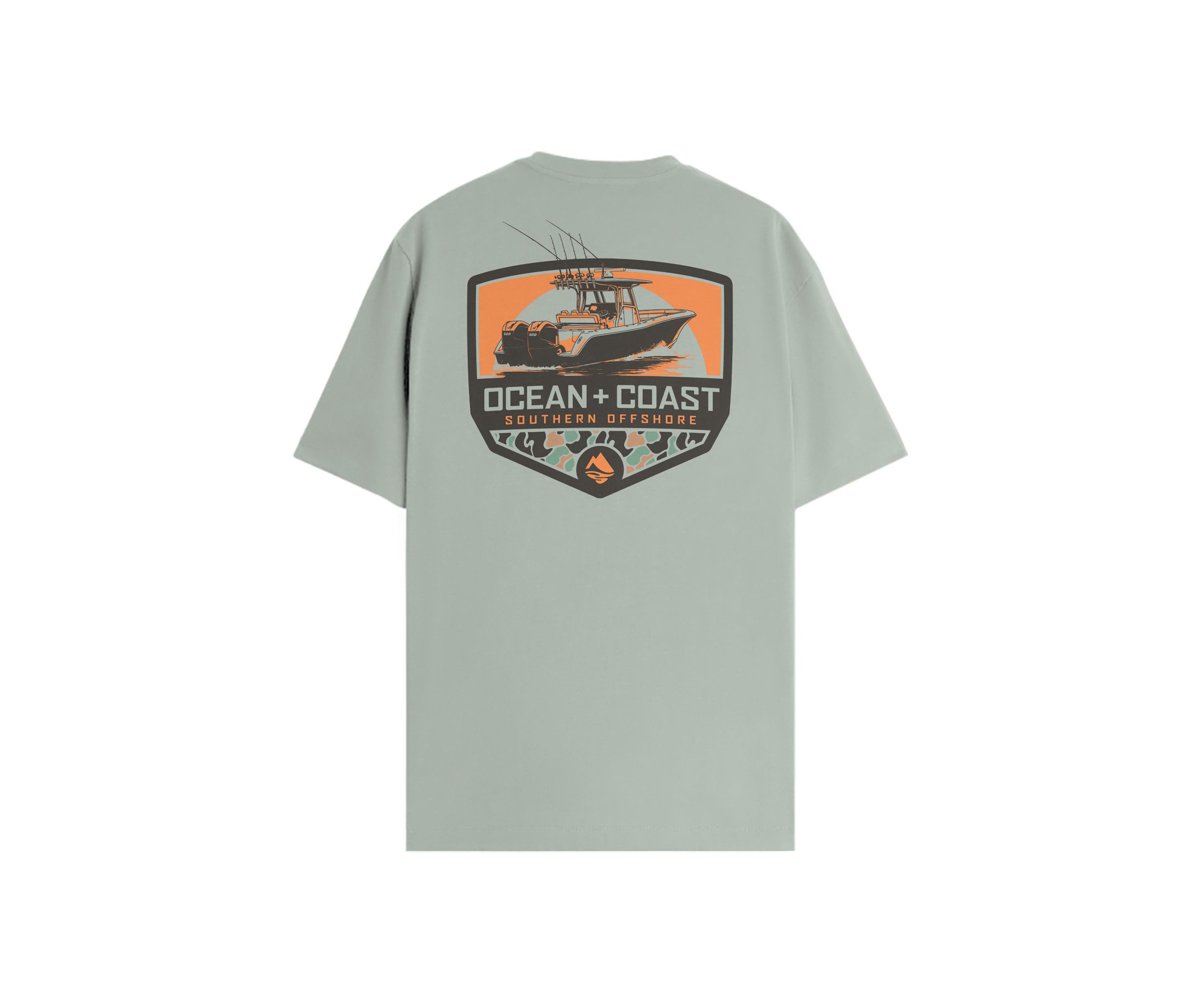 Camo Boat Short Sleeve Graphic T-Shirt