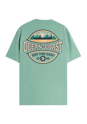 Ocean + Coast Men's Short Sleeve Off the Grid Graphic T-Shirt, Mint, Small