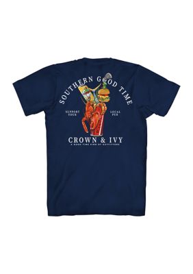 Crown & Ivy Size 6 Navy Blue Fishing Shirt NEW