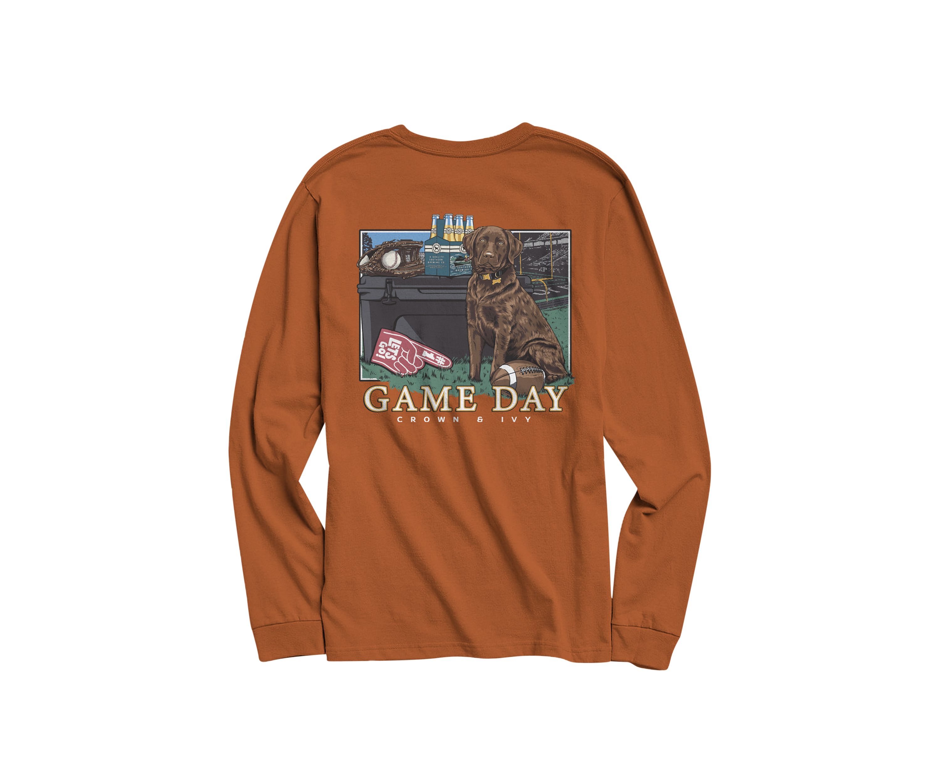 Game Day Dog Long Sleeve Graphic T-Shirt