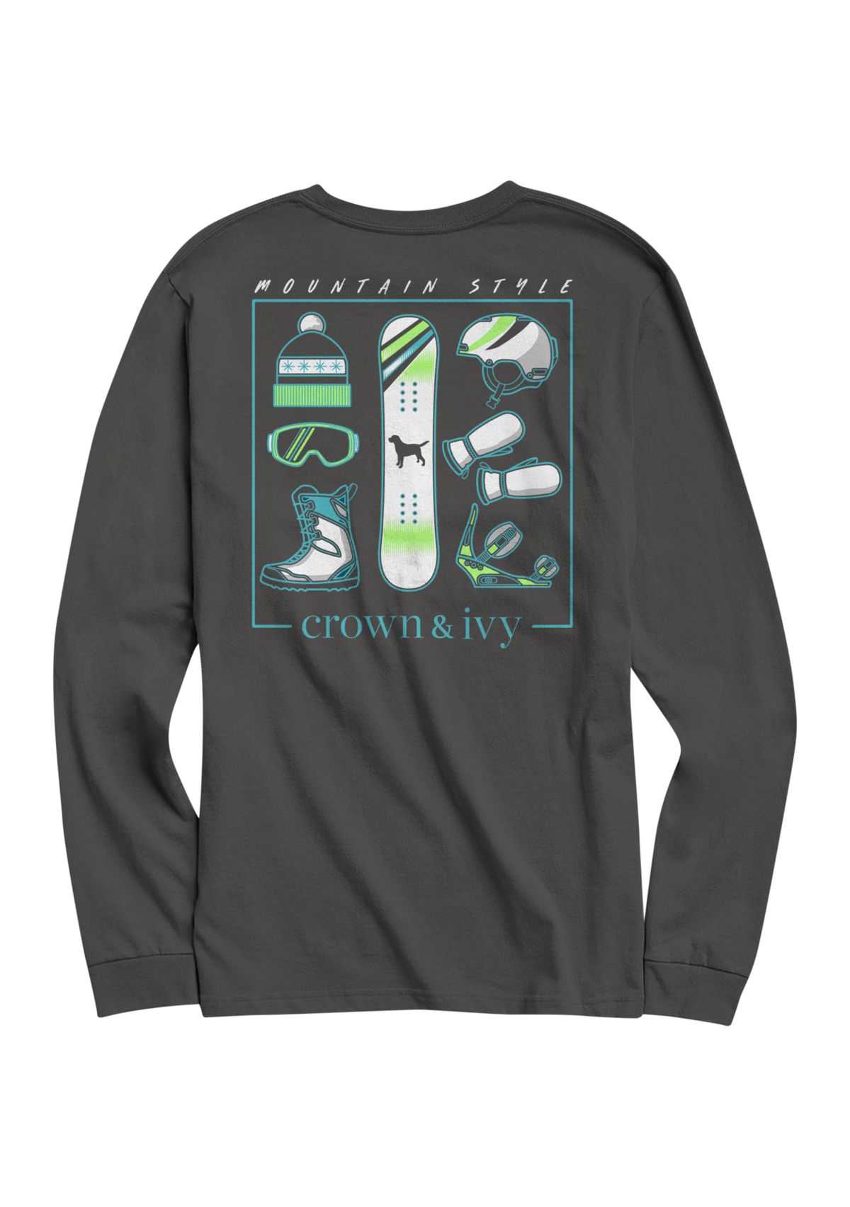 Long Sleeve Snowboarding Graphic T-Shirt