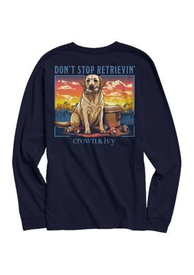 Crown & Ivy Men's Retrievin' Dog Graphic Long Sleeve T-Shirt