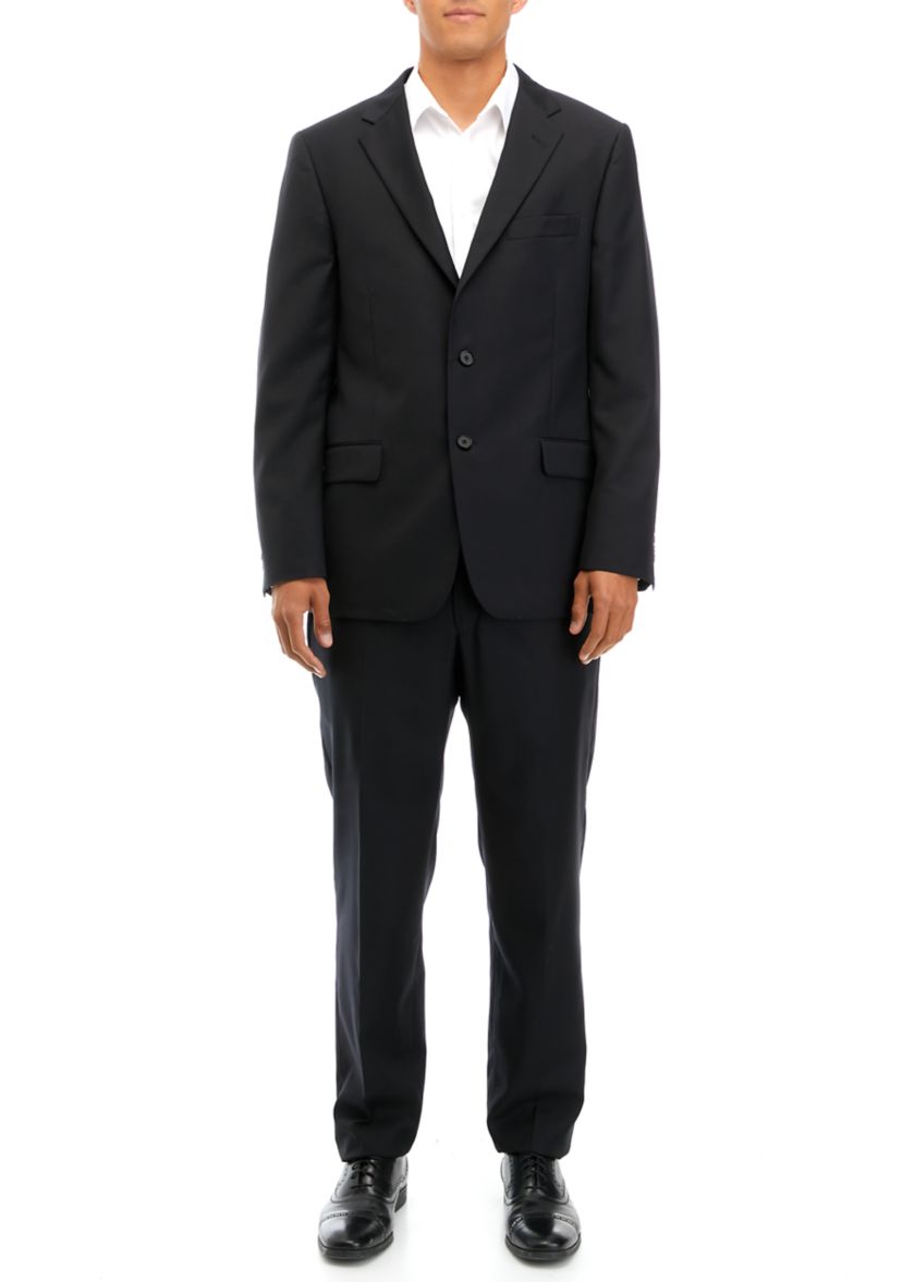 Mens Black Solid Suit