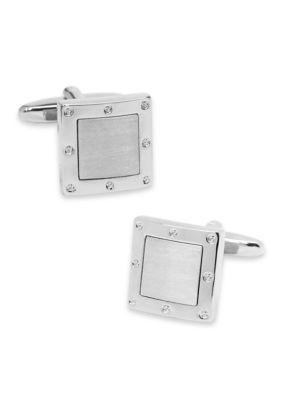 IZOD Men's Silver Tone Cartier Square Cuff Links -  0047556461640