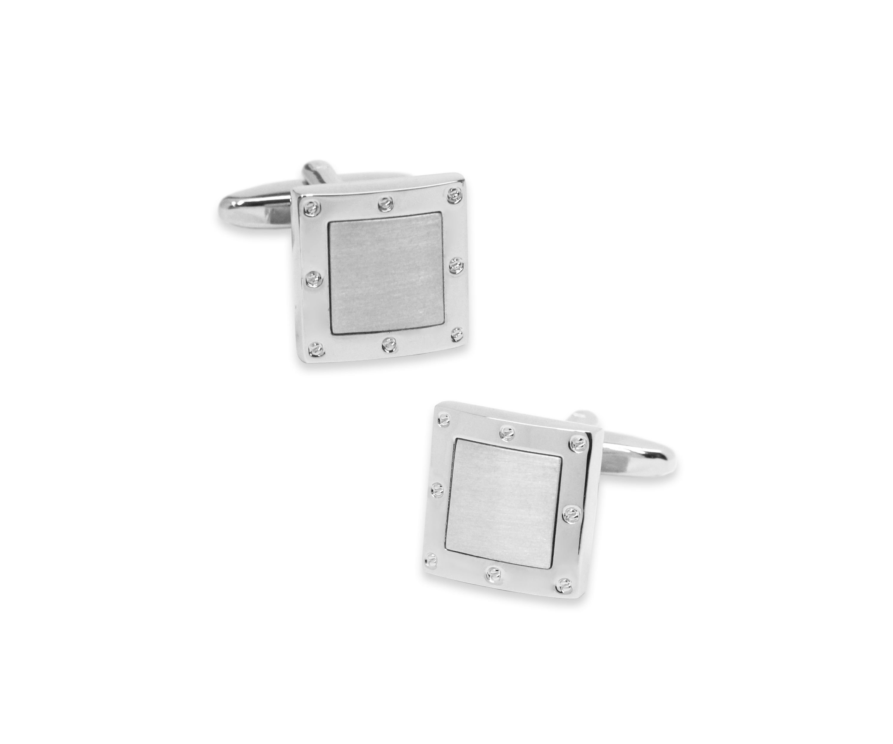Silver Tone Cartier Square Cuff Links