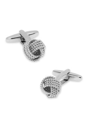 IZOD Men's Silver Tone Knots Cuff Links