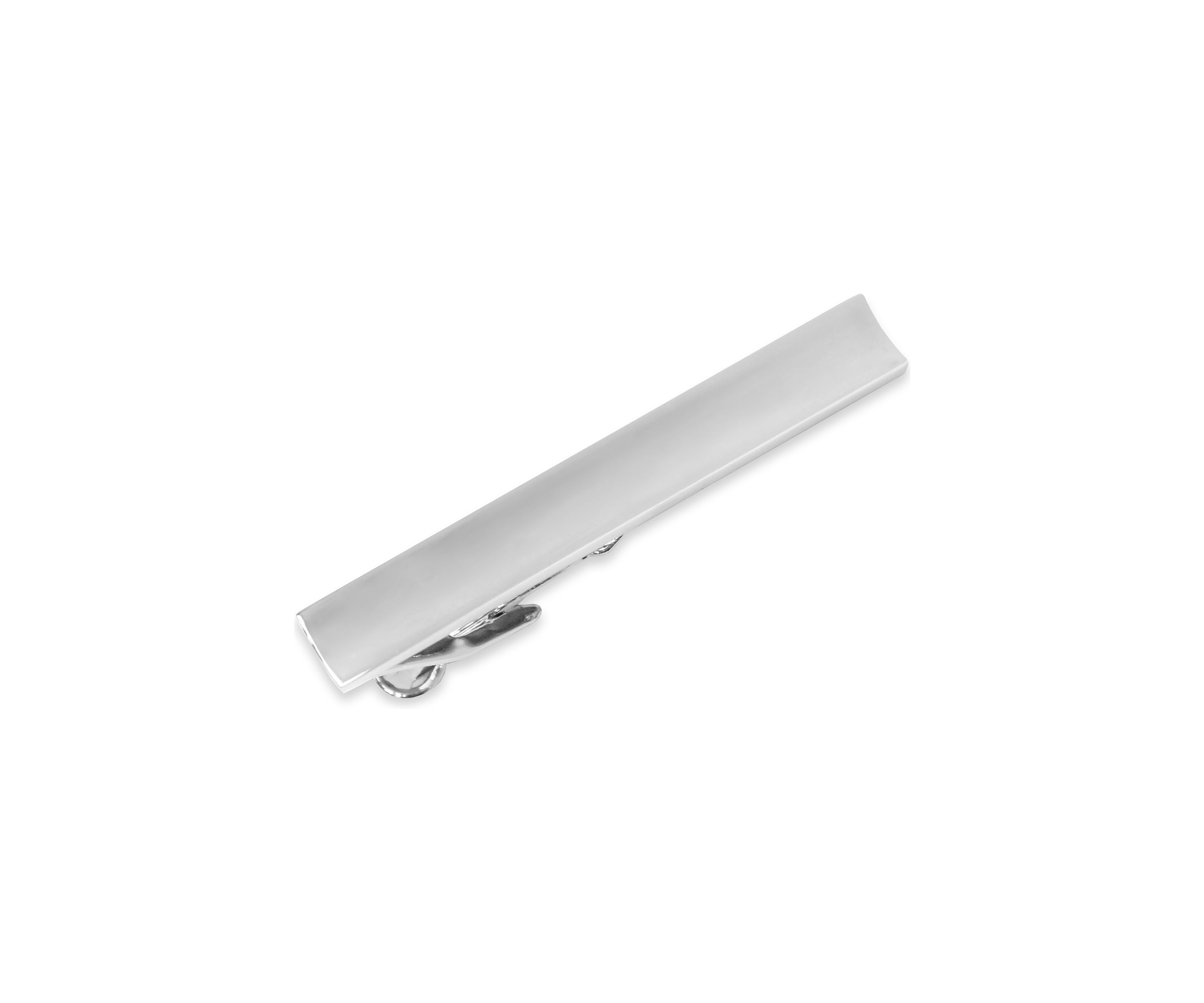 Silver Tone Curved Tie Bar