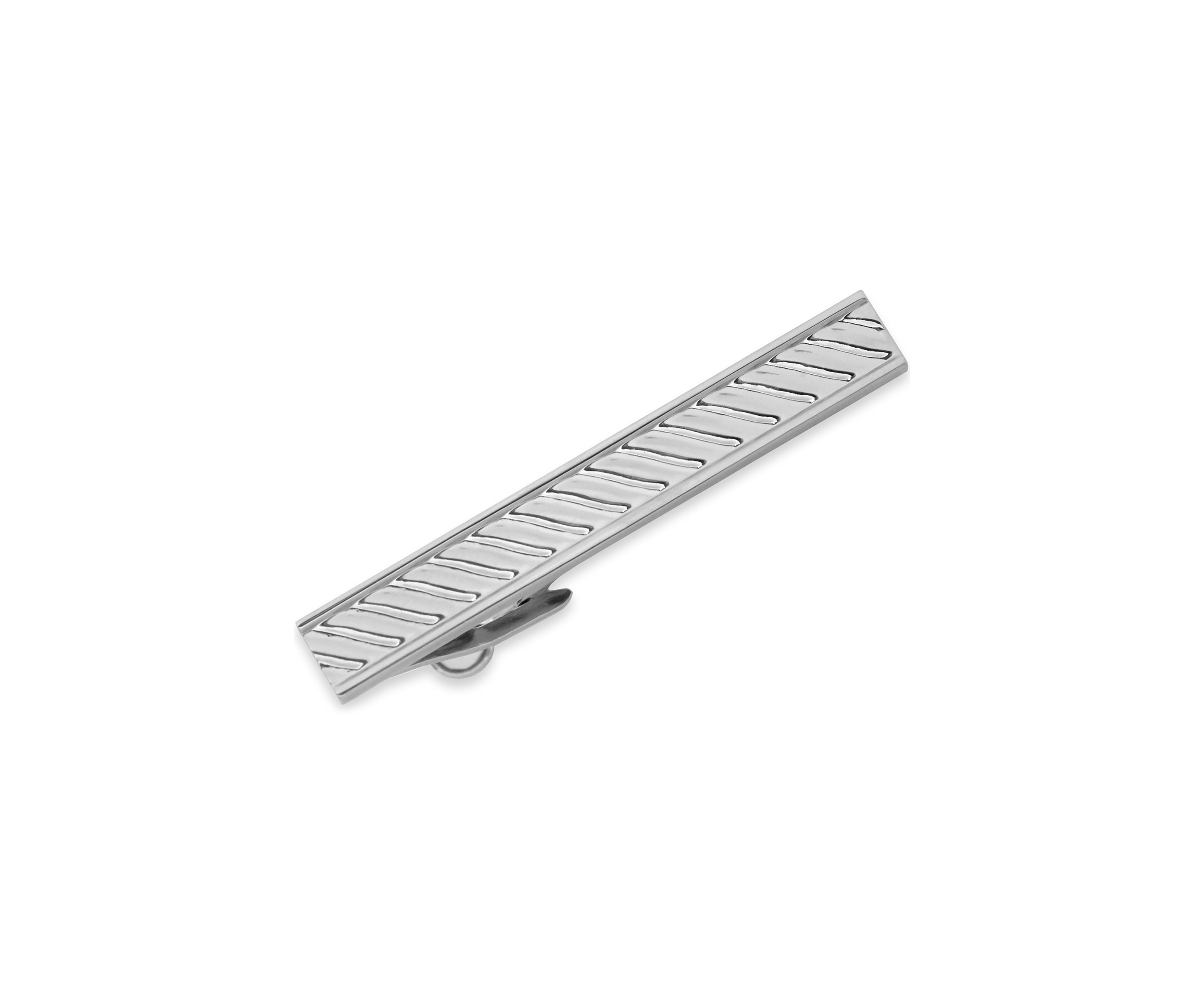 Silver Tone Braided Tie Bar