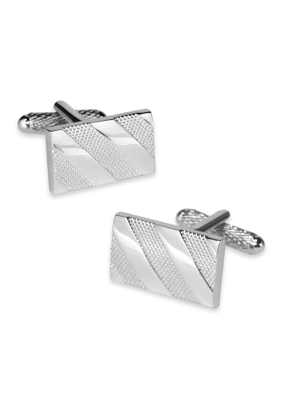Rectangular Textured Metal Cuff Link Set