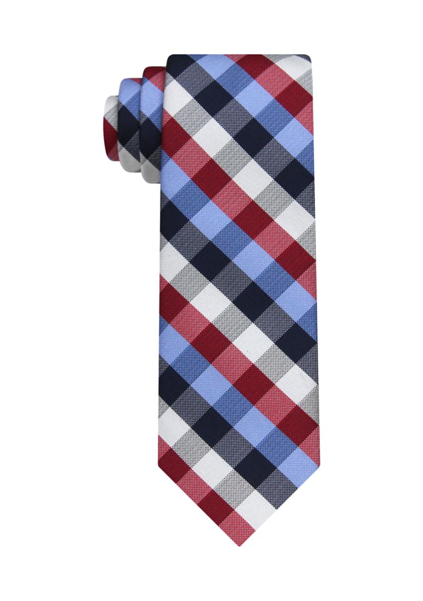 Small Check Plaid Tie 