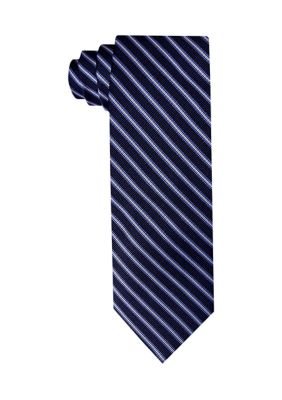 IZOD Men's Pencil Striped Tie, Navy Blue, 58
