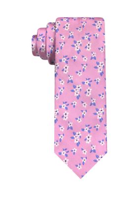 IZOD Men's Small Floral Print Tie, Pink, 58