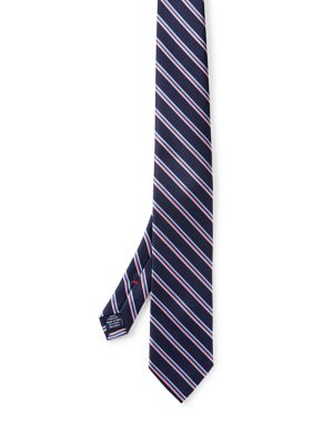 IZOD Men's Big & Tall Simple Striped Tie, Navy Blue, 62
