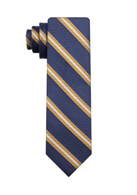 IZOD Men's Grenadine Striped Tie, Navy Blue, 58