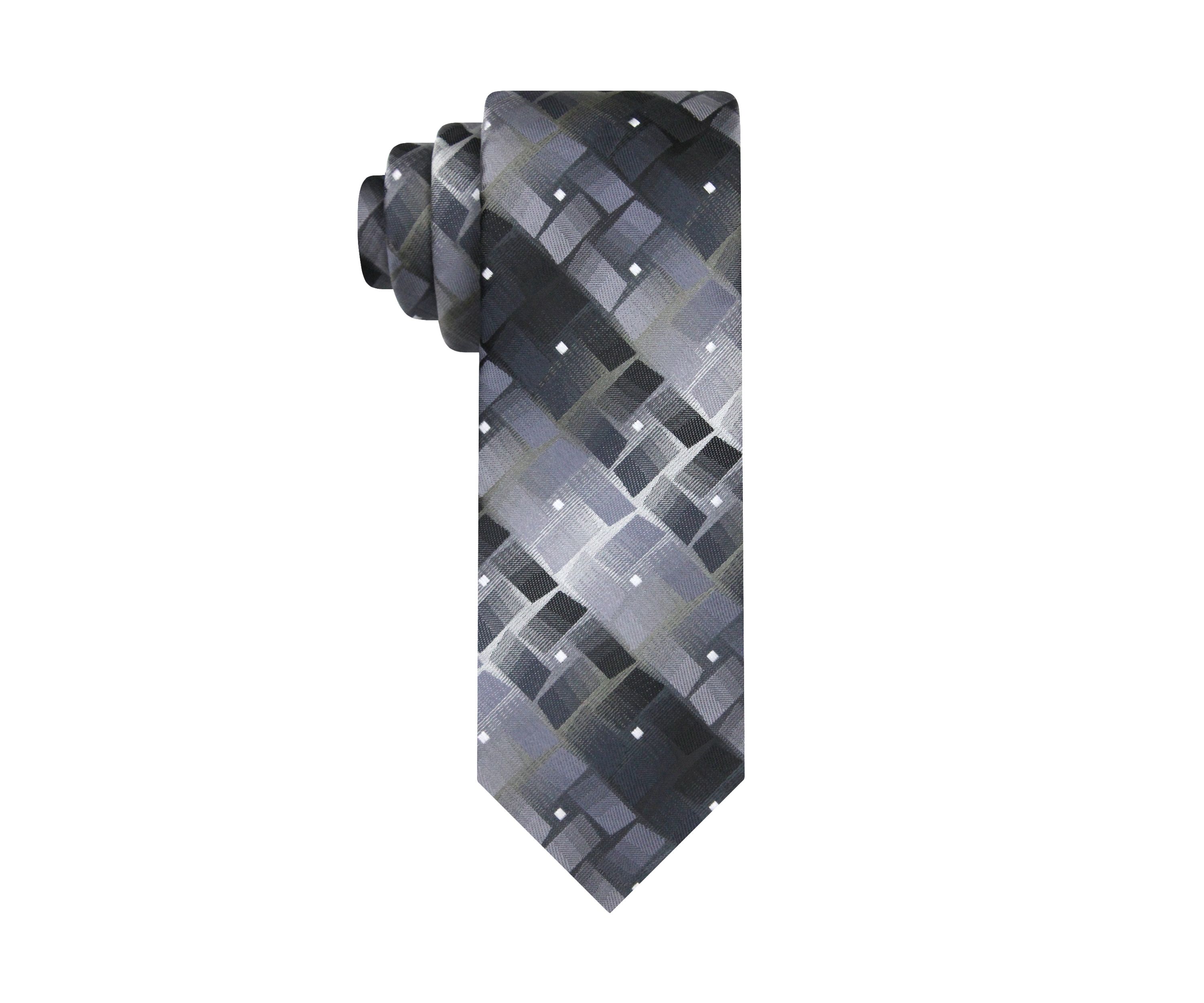 Geometric Bars with White Dot Tie