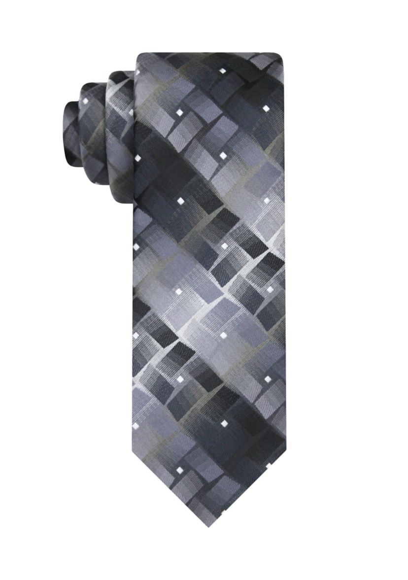 Geometric Bars with White Dot Tie