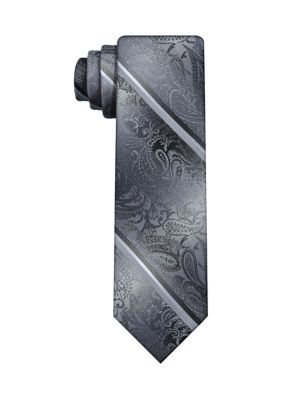Van Heusen Men's Floral Paisley Tie, Black, 58