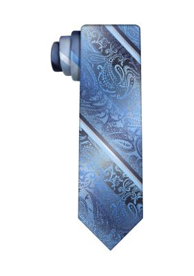 Van Heusen Men's Floral Paisley Tie, Navy Blue, 58