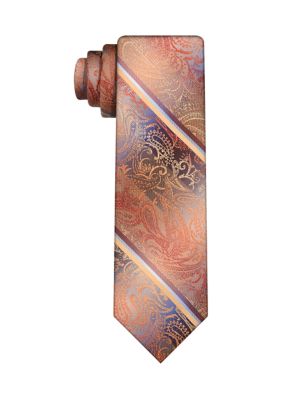 Van Heusen Men's Floral Paisley Tie, Orange, 58