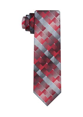 Van Heusen Men's Dash Geometric Tie, Red, 58