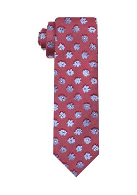 Van Heusen Men's Spaced Floral Tie, Red, 58