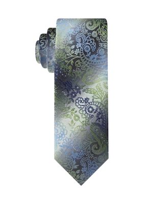 Van Heusen Men's Shaded Paisley Tie, Green, 58