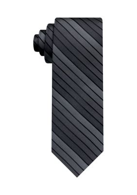 Van Heusen Men's Solid Striped Tie, Black, 58
