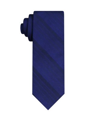 Van Heusen Men's Solid Striped Tie, Navy Blue, 58