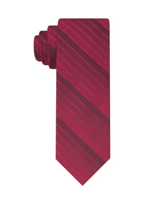 Van Heusen Men's Solid Striped Tie, Red, 58