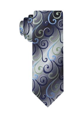 Van Heusen Men's Swirly Vines Tie, Green, 58