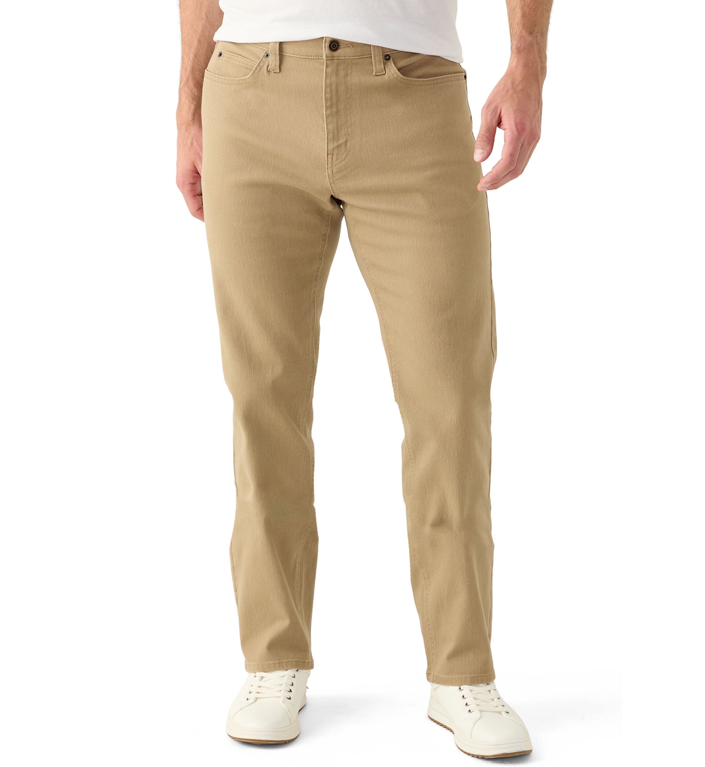 Khaki Straight Leg Pants