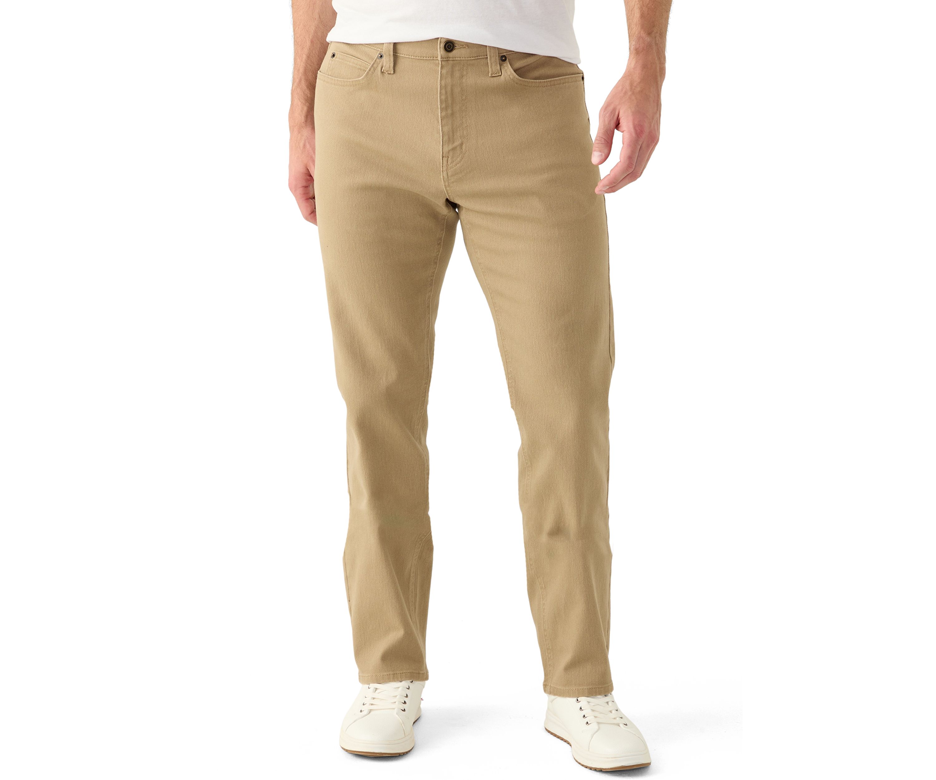 Khaki Straight Leg Pants
