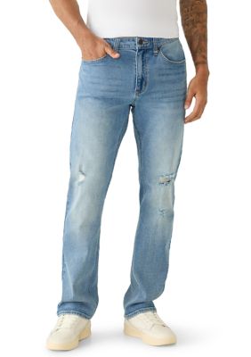 TRUE CRAFT Men's Straight Raleigh Distressed Jeans, 34 x 30