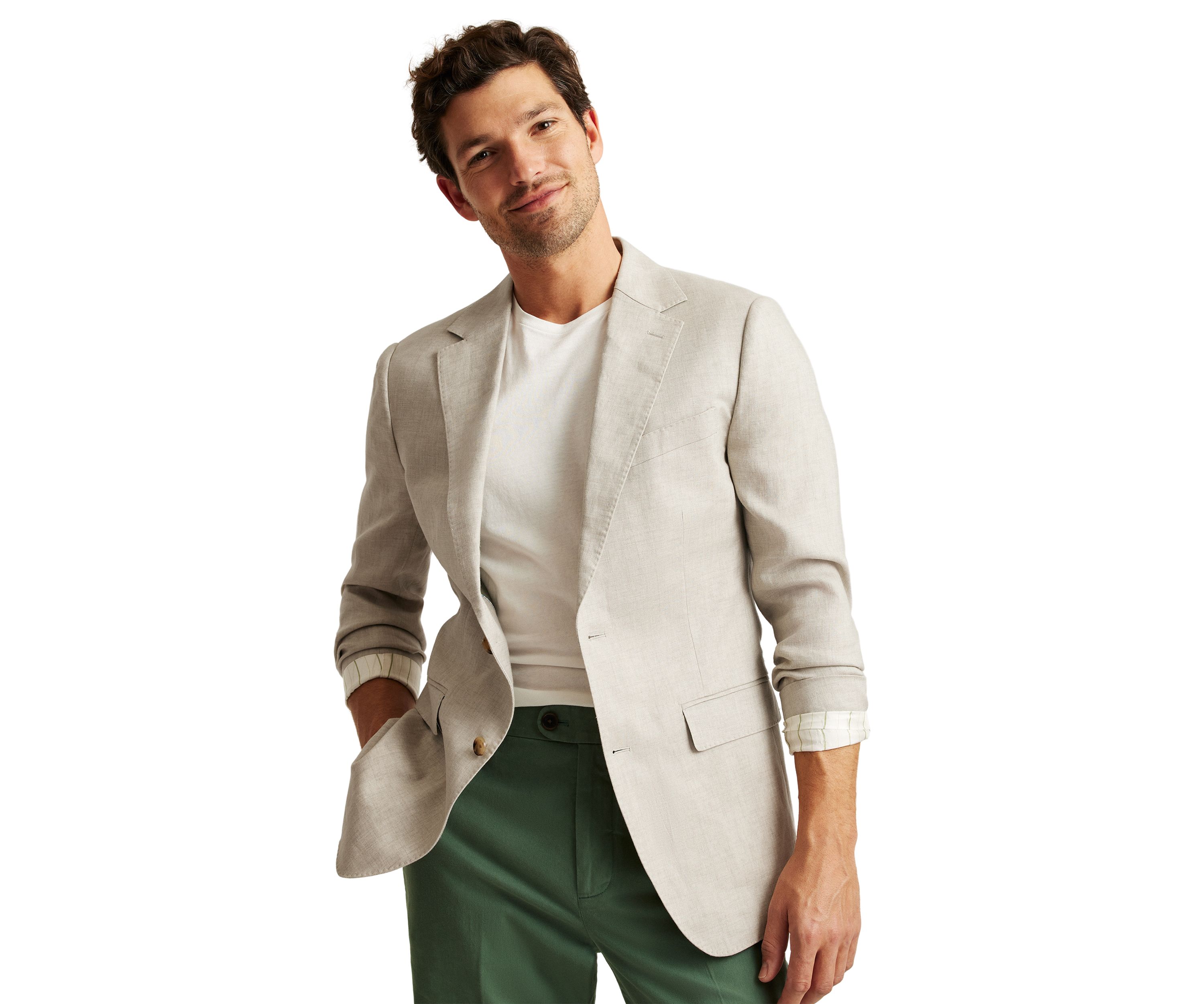 Mens Stretch Linen Suit Jacket