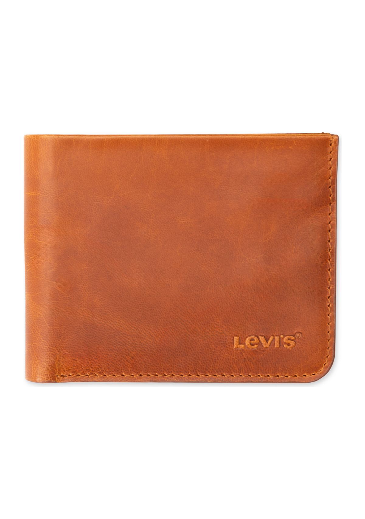 Leather Debossed Logo Bifold Wallet