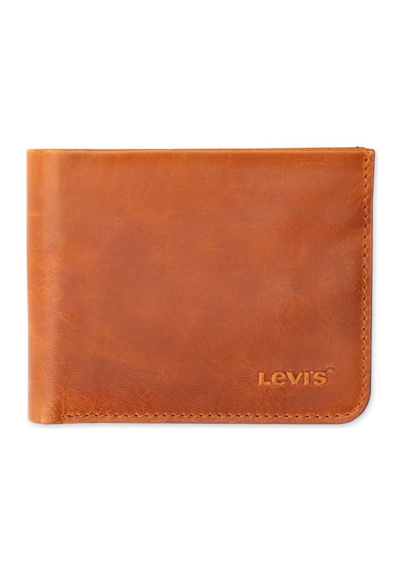 Leather Debossed Logo Bifold Wallet