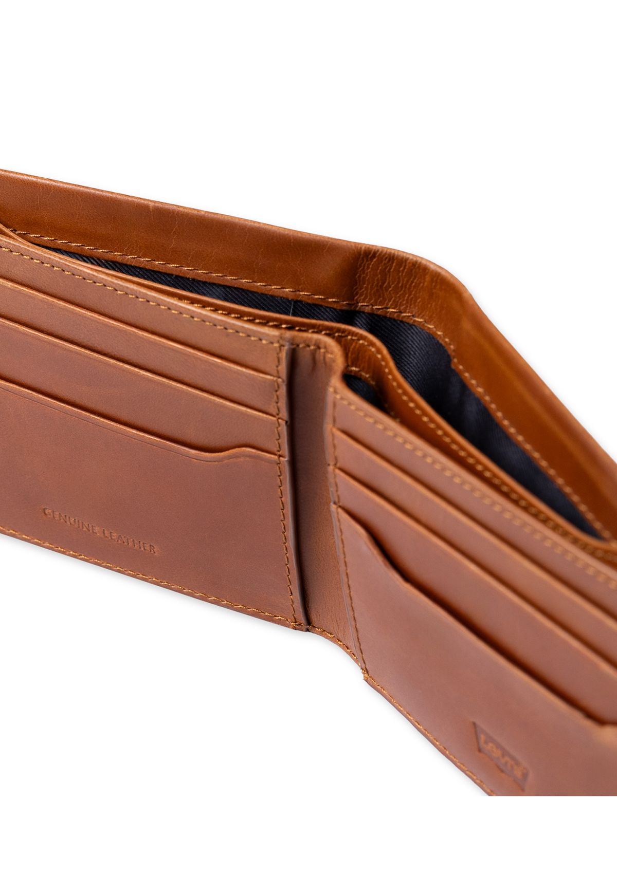 Leather Debossed Logo Bifold Wallet